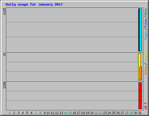 Daily usage for January 2017
