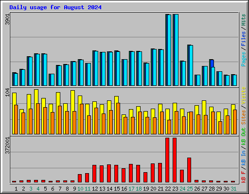 Daily usage for August 2024