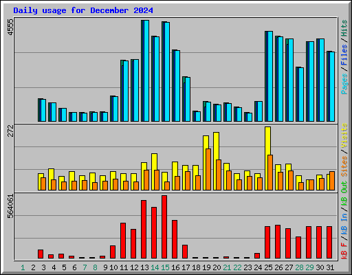 Daily usage for December 2024