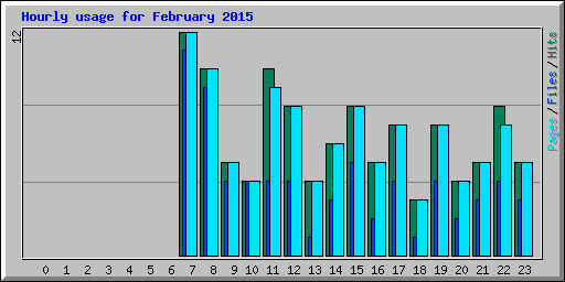 Hourly usage for February 2015