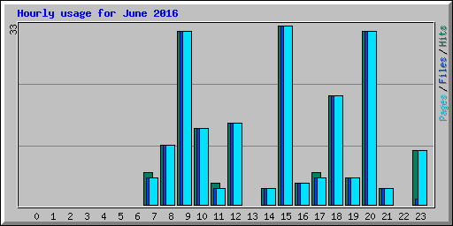 Hourly usage for June 2016