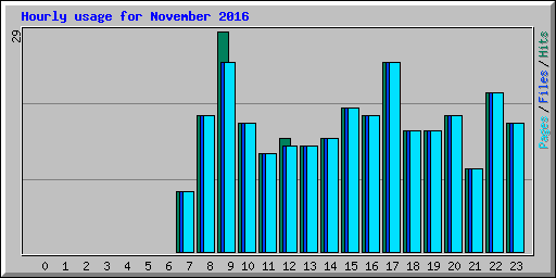 Hourly usage for November 2016