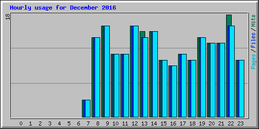 Hourly usage for December 2016
