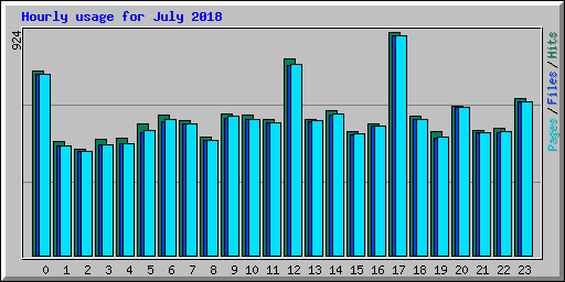 Hourly usage for July 2018
