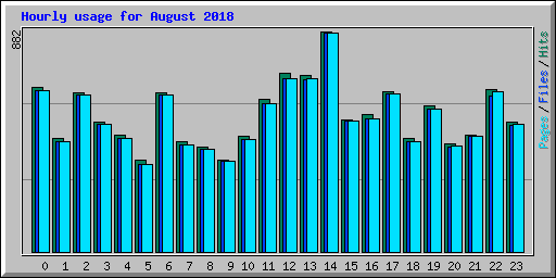 Hourly usage for August 2018