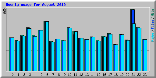 Hourly usage for August 2019