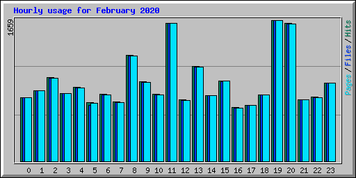 Hourly usage for February 2020