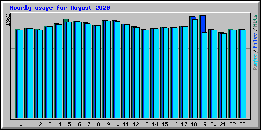 Hourly usage for August 2020