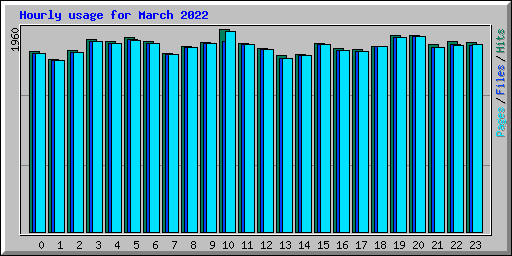 Hourly usage for March 2022