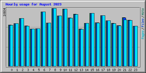 Hourly usage for August 2023