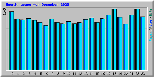 Hourly usage for December 2023