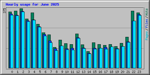 Hourly usage for June 2025
