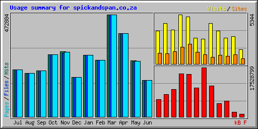 Usage summary for spickandspan.co.za